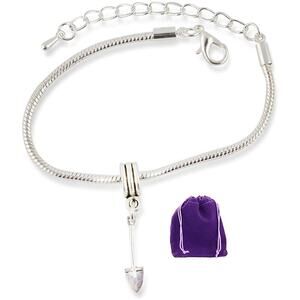 Spade Shovel Charm Bracelet - Stainless Steel Snake Bracelet